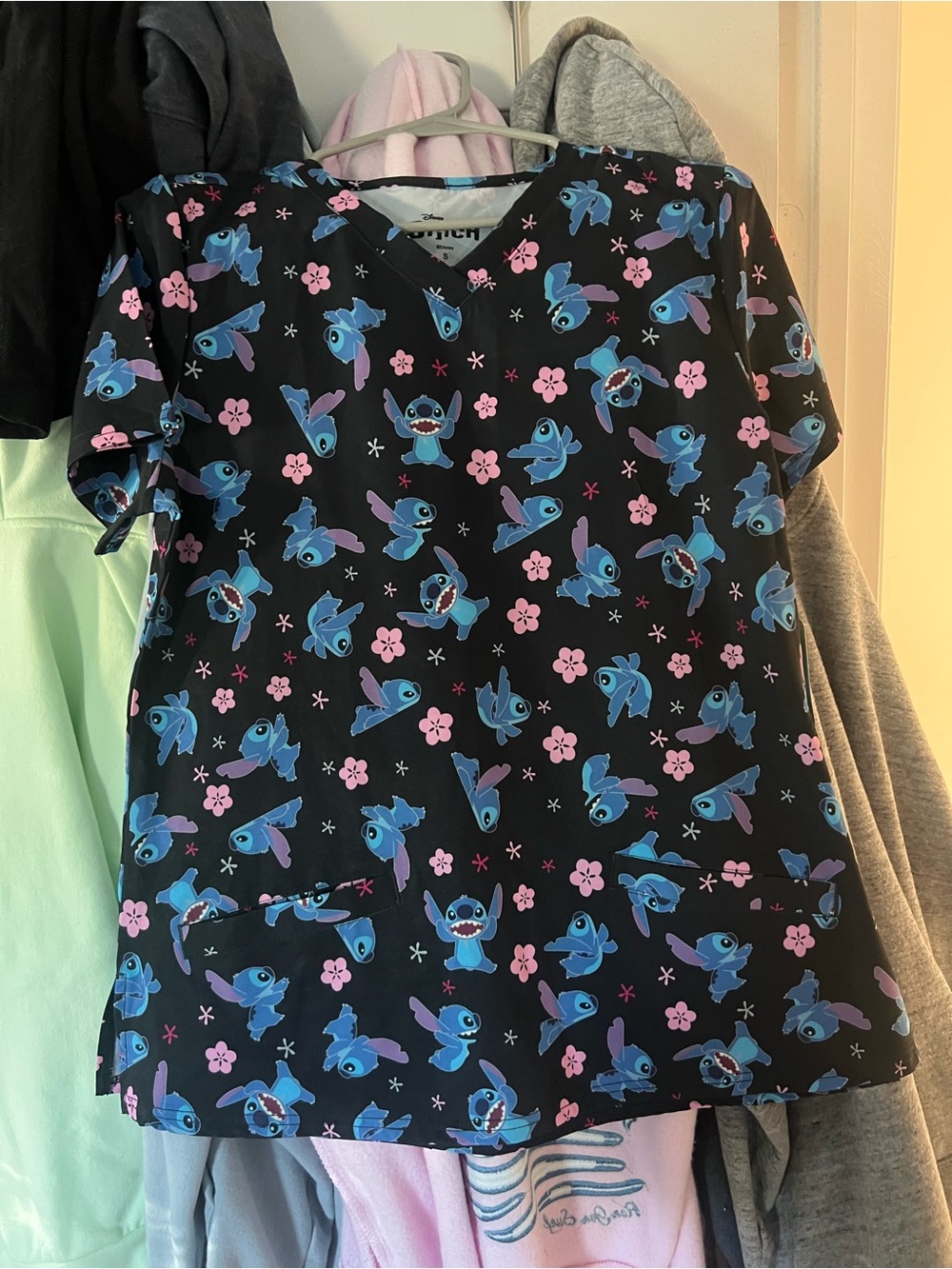 NWT womens small Disney Lilo & Stitch scrub top